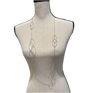 VTG. MODERNISTIC IRREGULAR ABSTRACT OVAL LINK 40" NECKLACE Y2K